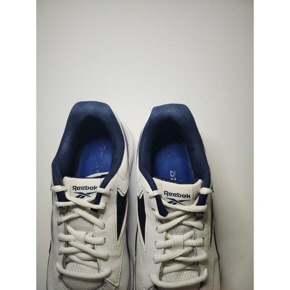 Reebok Men’s Walk Ultra 7 White Navy Sz 8.5 Leather Athletic Sneaker DMX Max main image 6
